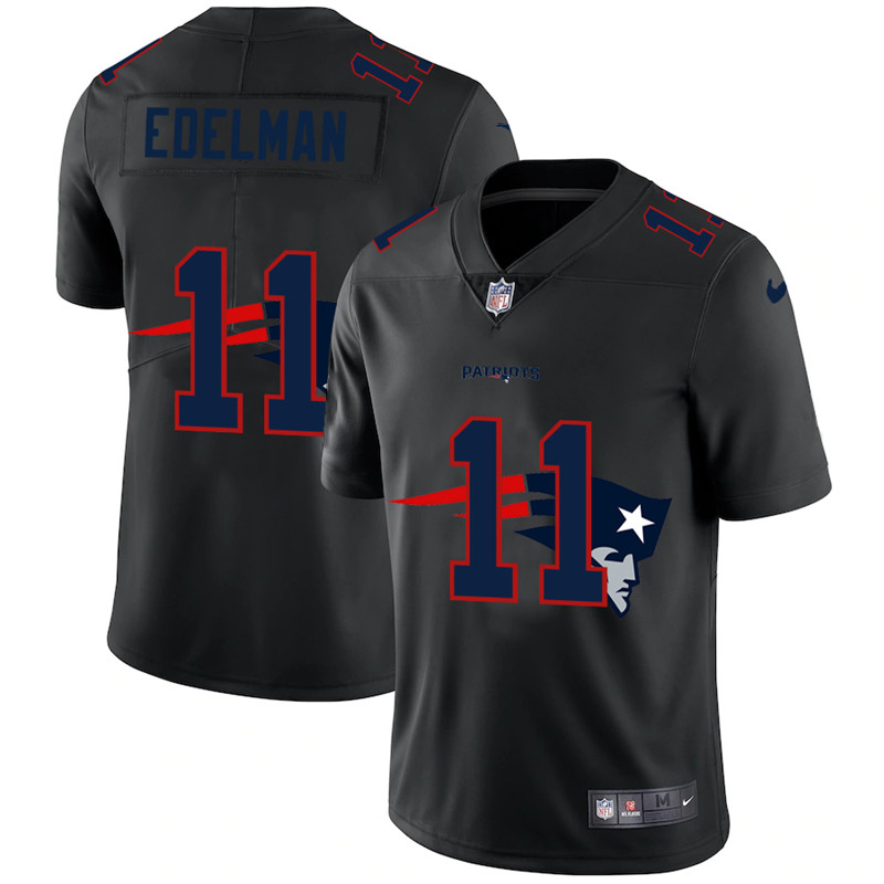 Men's New England Patriots #11 Julian Edelman Black Shadow Logo Limited Stitched Jersey